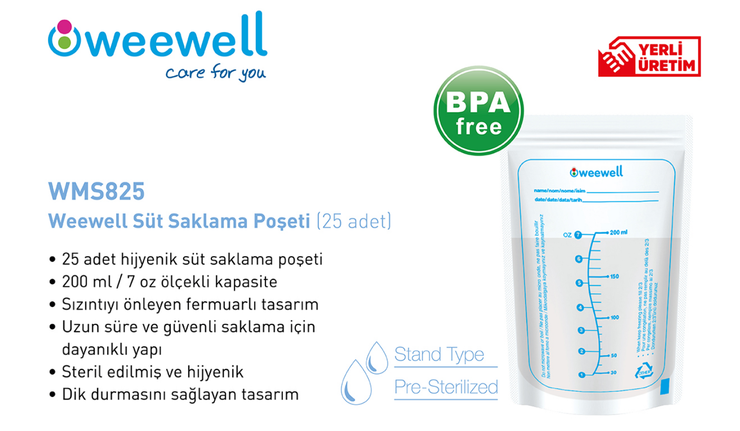 Weewell Süt Saklama Poşeti